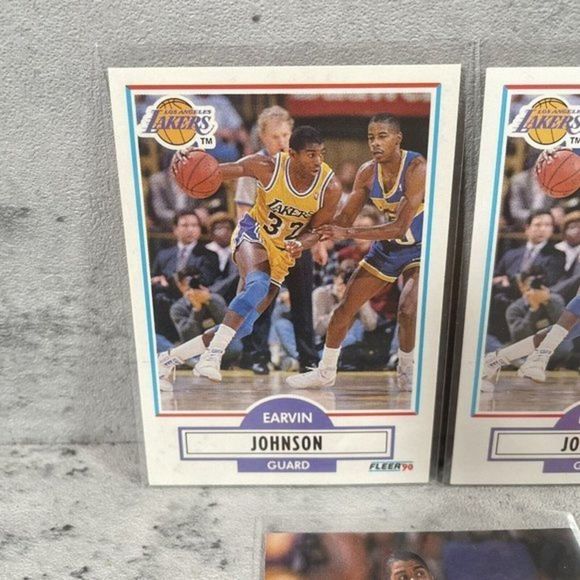 5 CARD LOT Magic Johnson Erving 1990 1992 Stadium Club Fleer Skybox Basketball - Picture 2 of 3